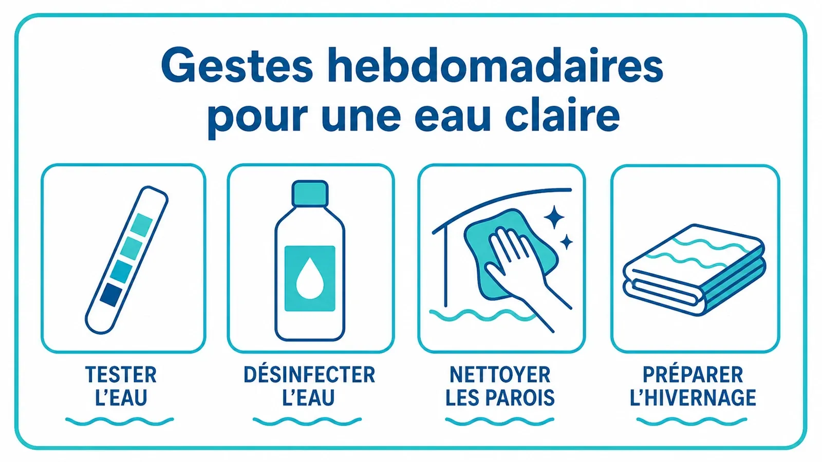 Les quatre actions hebdomadaires pour maintenir une piscine gonflable propre toute la saison.